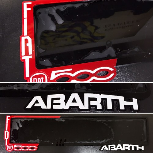 Fiat 500 Abarth Uyumlı Özel Tasarım Lüks Pleksi Plakalık