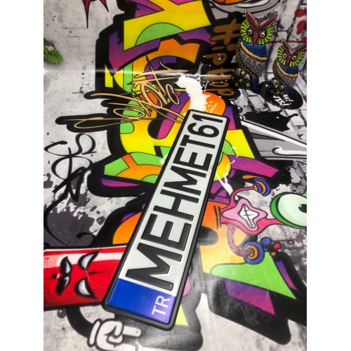 Appcity Beyaz TR Li Hediyelik Dekor Plaka, Yazi Dekor Plaka, Isme Özel Plaka, Galeri Plakası