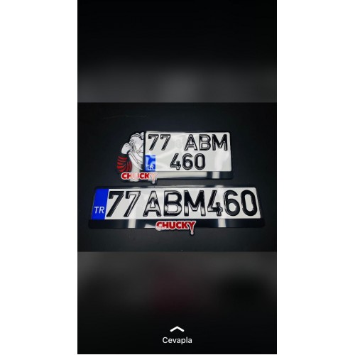 Chucky Özel Tasarım Lüks Pleksi Plakalık