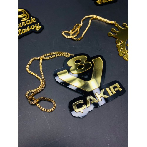 Appcity Kişiye Özel Gold Yazılı Isimli Lüx Dikiz Aynası Süsü, Araba Süsü