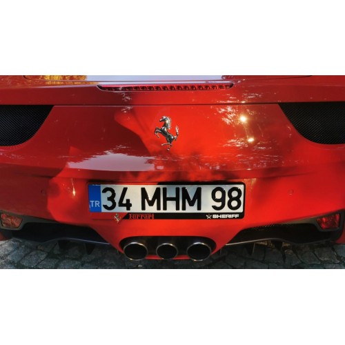 Ferrari Uyumlu İsme Özel Tasarım Lüks Pleksi Plakalık