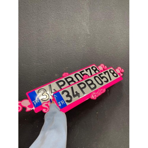 Barbie Yazılı Full Pleksi Özel Tasarım Lüks Pleksi Plakalık