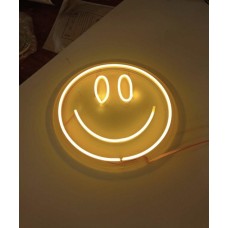 Gülen Yüz Emojili Dekoratif Neon Led Tablo, Neon Duvar Tabela