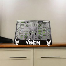 Venom Çift Logolu Özel Tasarım Lüks Motosiklet Pleksi Plakalık