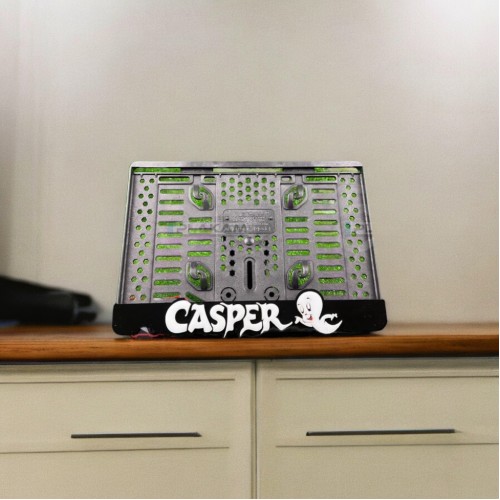 Casper Sağda logo Özel Tasarım Lüks Motosiklet Pleksi Plakalık