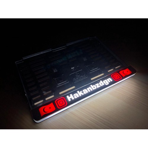 Kişiye Özel İsimli Lüks Krom Motosiklet Led Işıklı Pleksi Plakalık