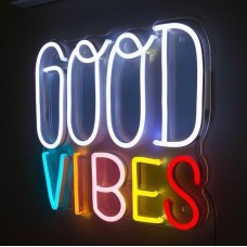 GOOD VIBES Dekoratif Neon Led Tablo, Neon Duvar Tabela