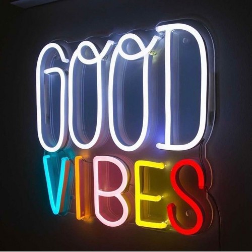 GOOD VIBES Dekoratif Neon Led Tablo, Neon Duvar Tabela GOOD VIBES Dekoratif Neon Led Tablo, Neon Duvar Tabela