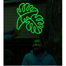 Yaprak Desenli Dekoratif Neon Led Tablo, Neon Duvar Tabela