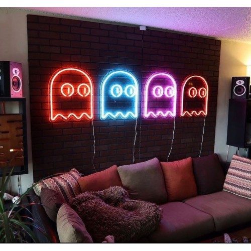 Pacman Dekoratif Neon Led Tablo, Neon Duvar Tabela (Adet)