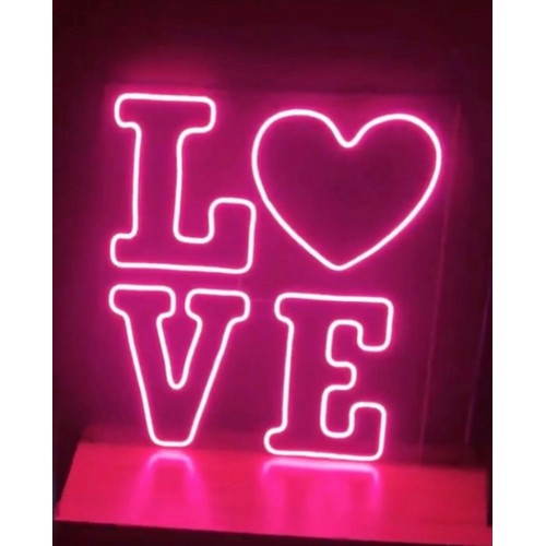 LOVE Yazılı Dekoratif Neon Led Tablo, Neon Duvar Tabela