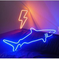 Köpek Balığı Dekoratif Neon Led Tablo, Neon Duvar Tabela