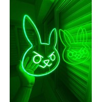 Kızgın Tavşan Dekoratif Neon Led Tablo, Neon Duvar Tabela
