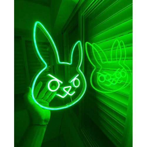 Kızgın Tavşan Dekoratif Neon Led Tablo, Neon Duvar Tabela