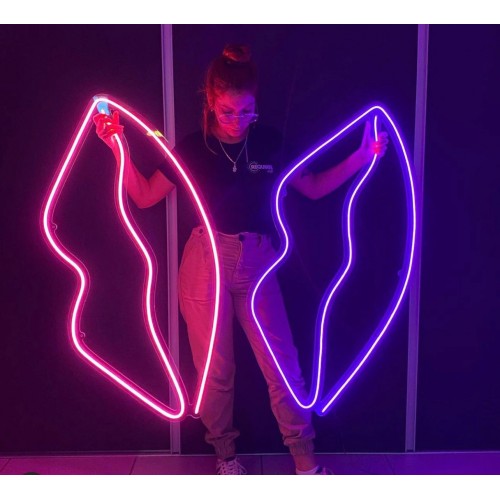 Dudak Dekoratif Neon Led Tablo, Neon Duvar Tabela -RENK SEÇENEKLİ
