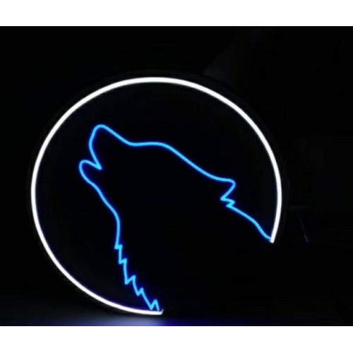 Kurt Silueti Dekoratif Neon Led Tablo, Ülkücü Neon Duvar Tabela