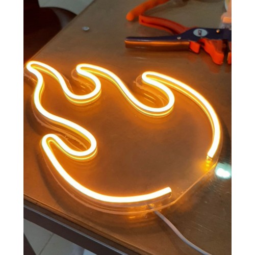 Alev Ateş Tasarımlı Dekoratif Neon Led Tablo, Neon Duvar Tabela