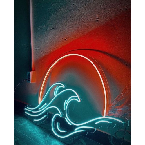 Güneş Sahil Dekoratif Neon Led Tablo, Neon Duvar Tabela