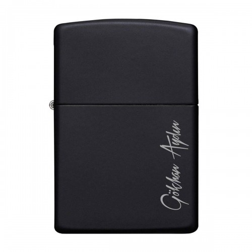 İsimli Hediyelik Metal Benzinli Siyah Çakmak