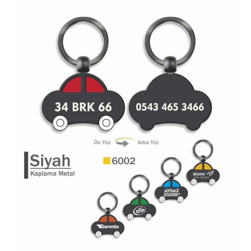 Kişiye Özel Araç Plakalı İsimli Metal Araba Anahtarlık