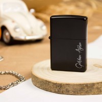 Kişiye Özel Metal Benzinli Siyah Çakmak